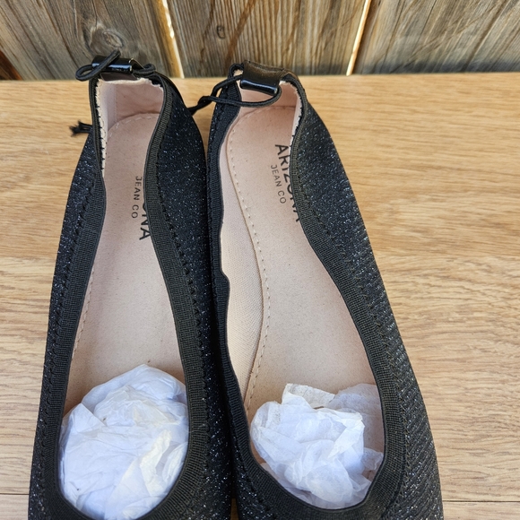 Aeizona Jean Con. Elegant Black Girls Flats Size 2M - Picture 6 of 15